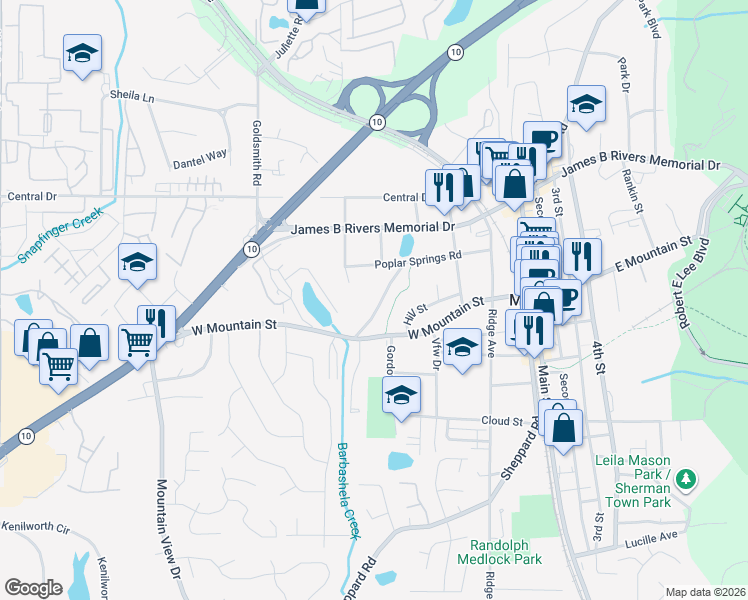 map of restaurants, bars, coffee shops, grocery stores, and more near 990 Sexton Drive in Stone Mountain