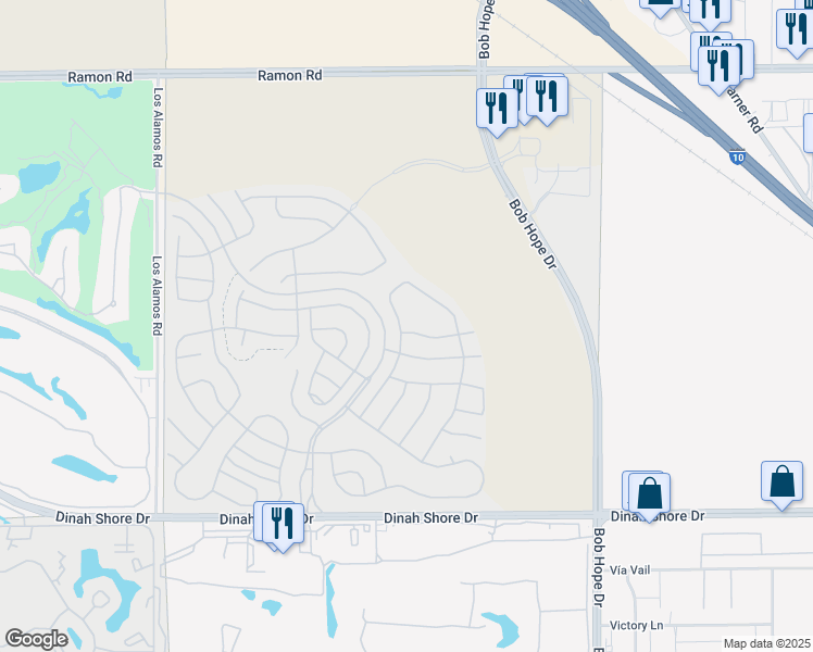 map of restaurants, bars, coffee shops, grocery stores, and more near 10 Semillon in Rancho Mirage