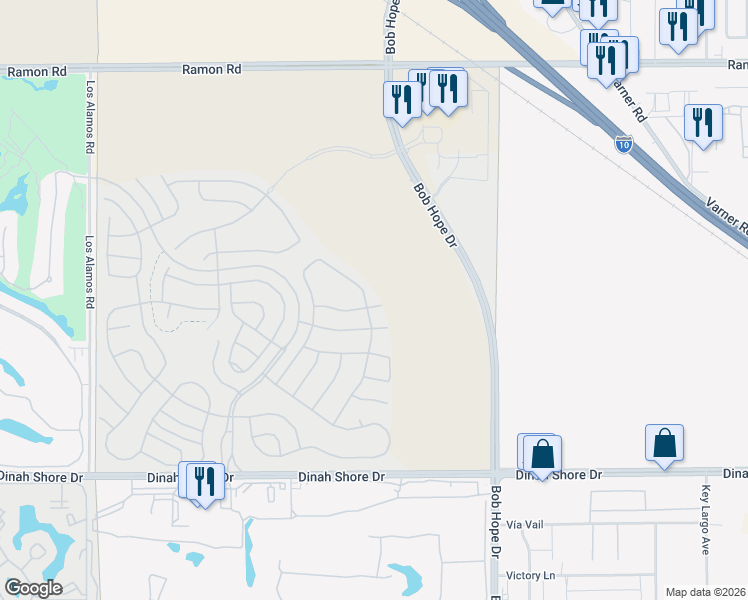 map of restaurants, bars, coffee shops, grocery stores, and more near 34 Semillon in Rancho Mirage