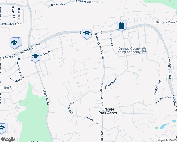 map of restaurants, bars, coffee shops, grocery stores, and more near 10612 South Morada Drive in Orange