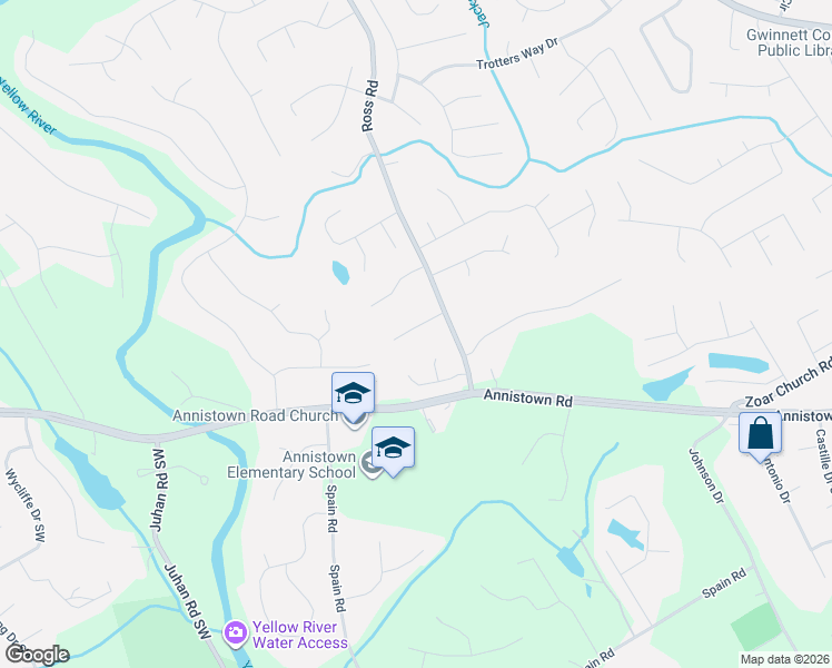 map of restaurants, bars, coffee shops, grocery stores, and more near 4435 Ross Estates Court Southwest in Snellville