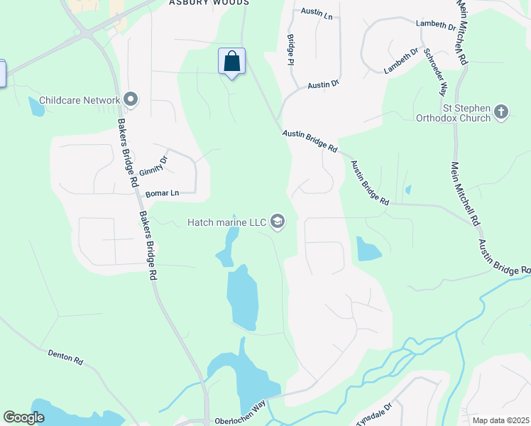 map of restaurants, bars, coffee shops, grocery stores, and more near 582 Black Forest Run in Douglasville