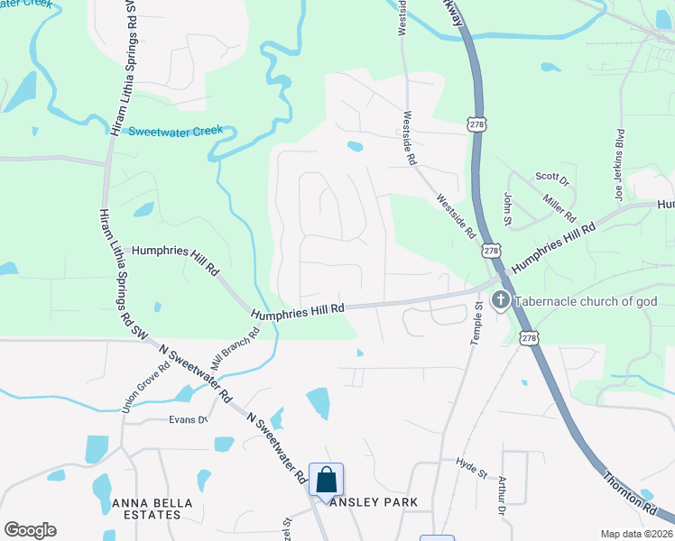 map of restaurants, bars, coffee shops, grocery stores, and more near 3635 Perry Pointe in Austell