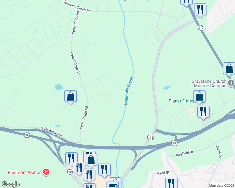map of restaurants, bars, coffee shops, grocery stores, and more near 4025 Hemingway Drive in Monroe