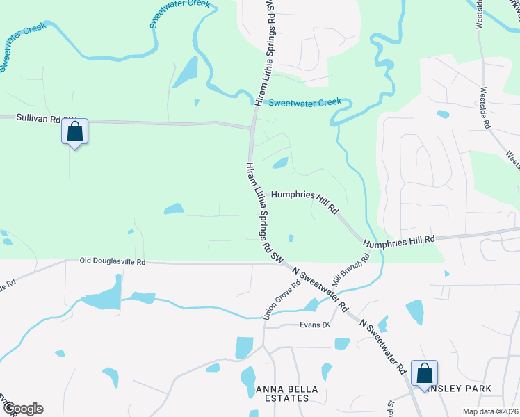 map of restaurants, bars, coffee shops, grocery stores, and more near 4060 Falcon Drive Southwest in Austell