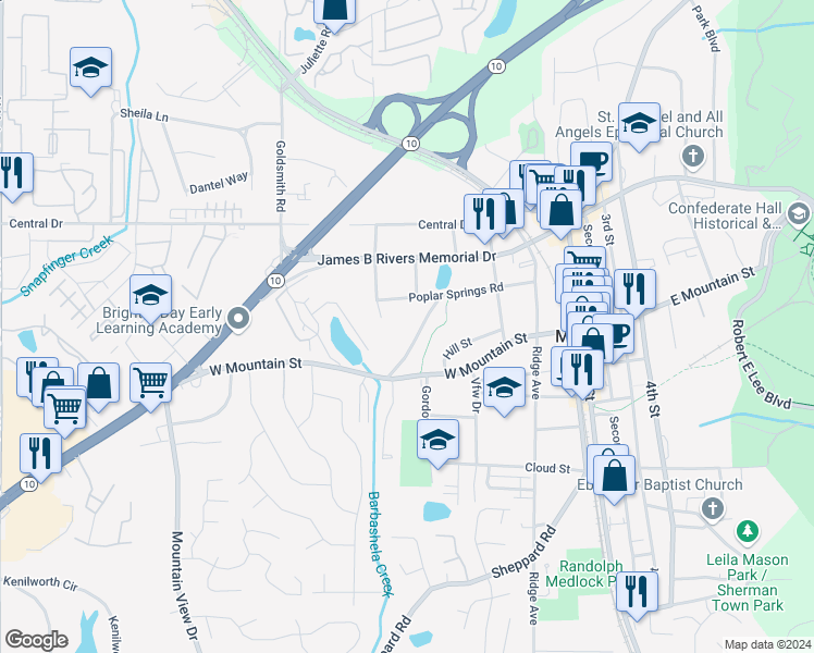 map of restaurants, bars, coffee shops, grocery stores, and more near 1126 Sexton Drive in Stone Mountain