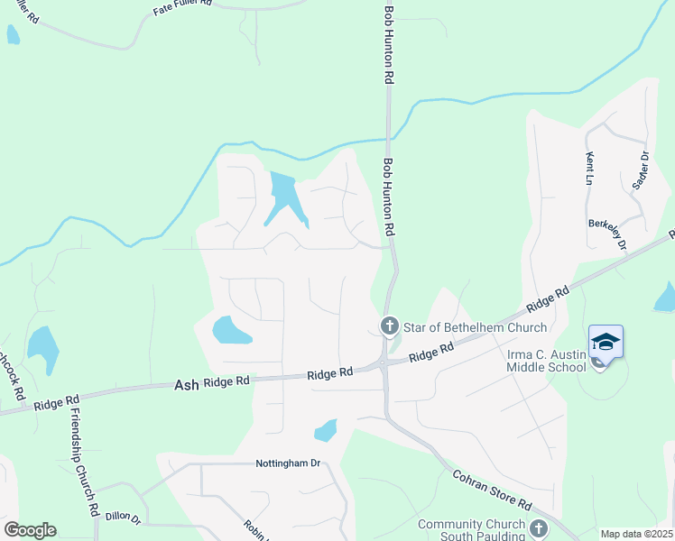 map of restaurants, bars, coffee shops, grocery stores, and more near 277 Ridgecrest Drive in Douglasville