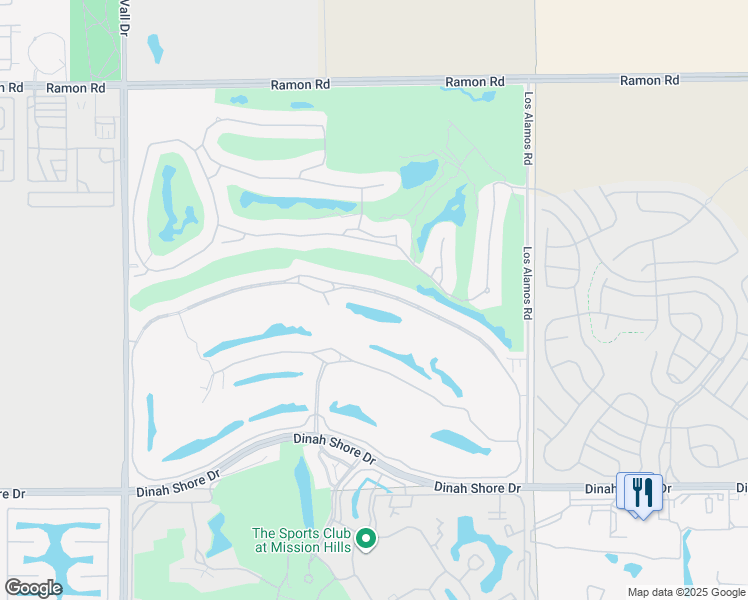 map of restaurants, bars, coffee shops, grocery stores, and more near 240 Loch Lomond Road in Rancho Mirage