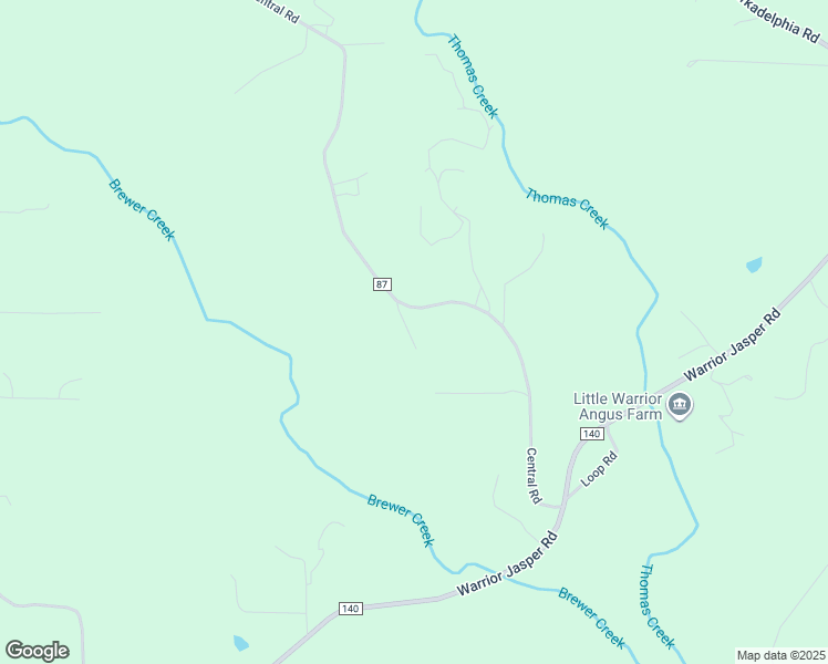 map of restaurants, bars, coffee shops, grocery stores, and more near 2025 Cedar Lane in Warrior