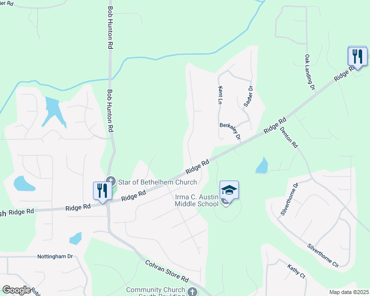 map of restaurants, bars, coffee shops, grocery stores, and more near 103 Garretts Drive in Douglasville