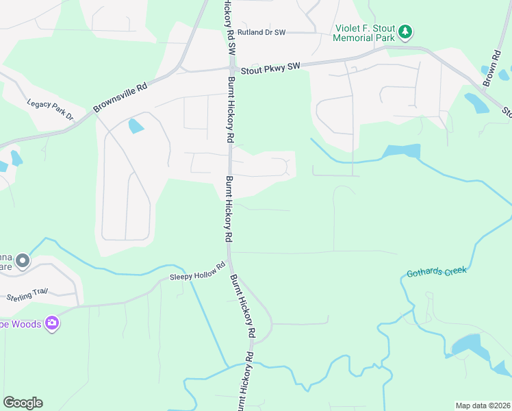 map of restaurants, bars, coffee shops, grocery stores, and more near 5730 Flowers Ridge Southwest in Powder Springs