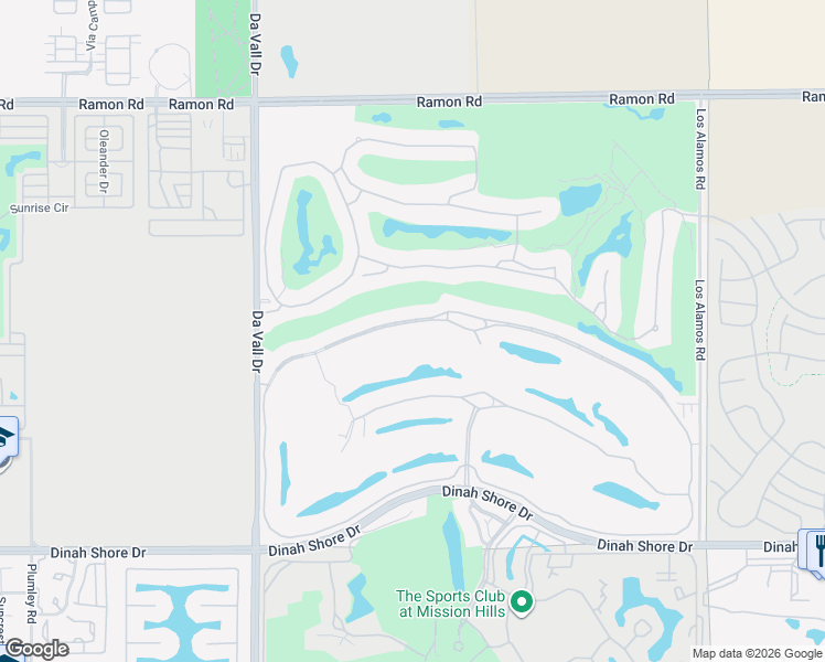 map of restaurants, bars, coffee shops, grocery stores, and more near 274 Loch Lomond Road in Rancho Mirage