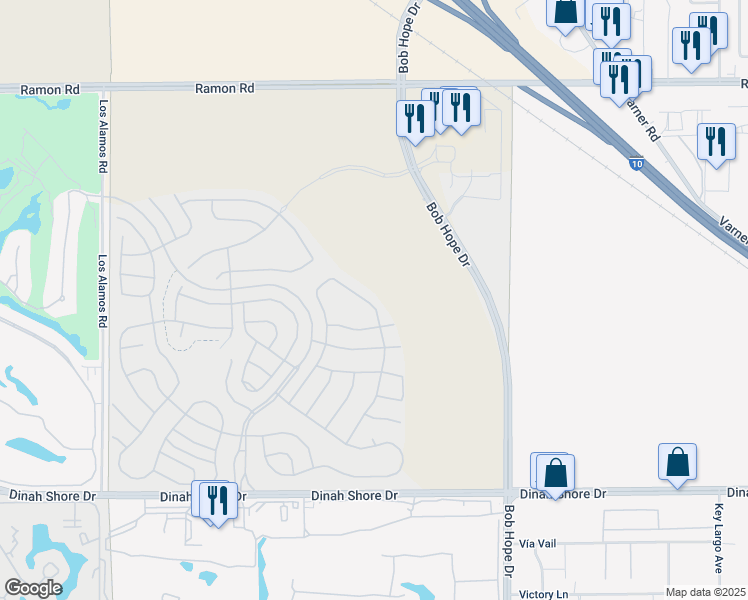 map of restaurants, bars, coffee shops, grocery stores, and more near 88 Prosecco in Rancho Mirage