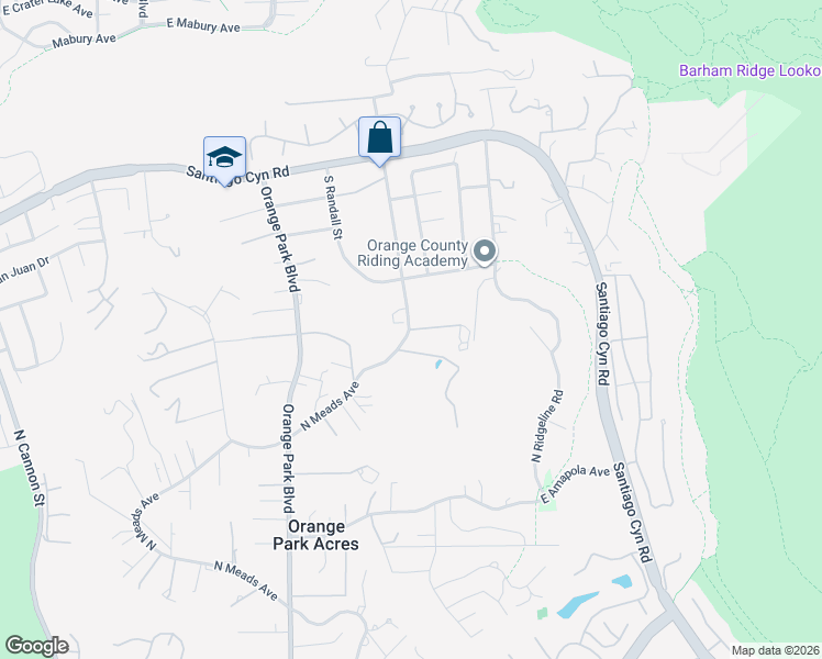 map of restaurants, bars, coffee shops, grocery stores, and more near 20312 Acre in Orange