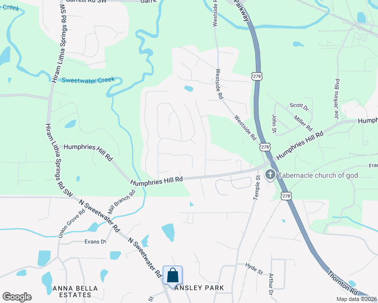 map of restaurants, bars, coffee shops, grocery stores, and more near 3596 Perry Pointe in Austell