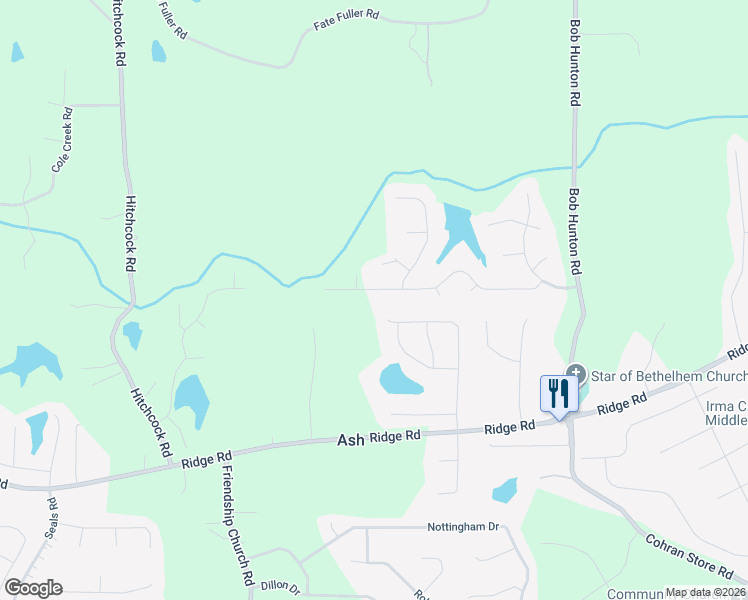 map of restaurants, bars, coffee shops, grocery stores, and more near 448 Ridge Brooke Drive in Douglasville