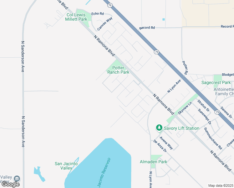 map of restaurants, bars, coffee shops, grocery stores, and more near 1526 Prairie Glen Place in San Jacinto
