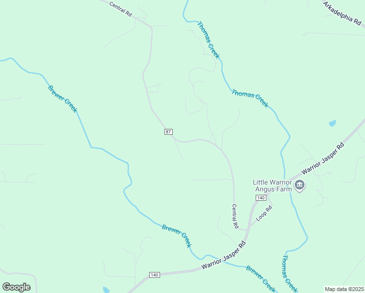 map of restaurants, bars, coffee shops, grocery stores, and more near 2025 Cedar Lane in Warrior