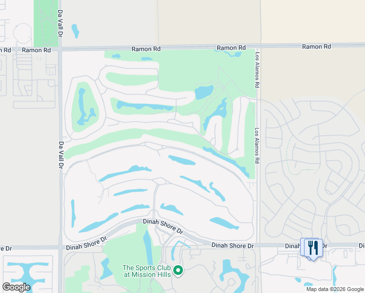 map of restaurants, bars, coffee shops, grocery stores, and more near 247 Loch Lomond Road in Rancho Mirage