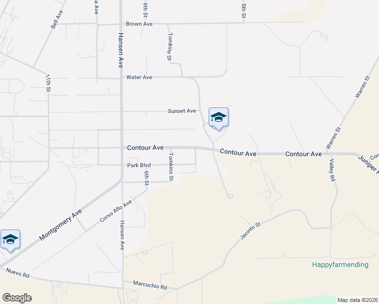 map of restaurants, bars, coffee shops, grocery stores, and more near 31581 Contour Avenue in Nuevo