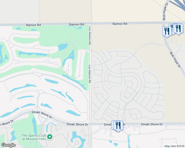 map of restaurants, bars, coffee shops, grocery stores, and more near 60 Cork Tree in Rancho Mirage