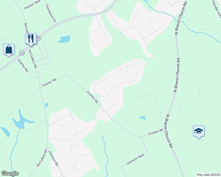 map of restaurants, bars, coffee shops, grocery stores, and more near 789 Winding Grove Lane in Loganville