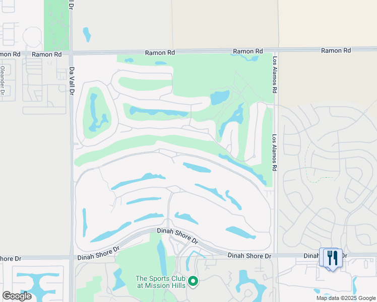 map of restaurants, bars, coffee shops, grocery stores, and more near 253 Loch Lomond Road in Rancho Mirage