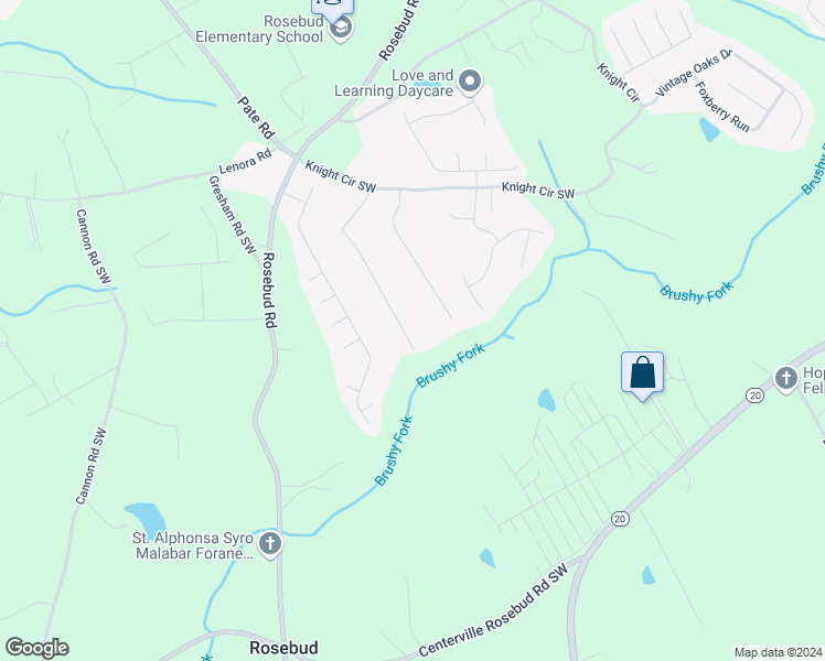map of restaurants, bars, coffee shops, grocery stores, and more near 4470 Brookridge Drive in Loganville