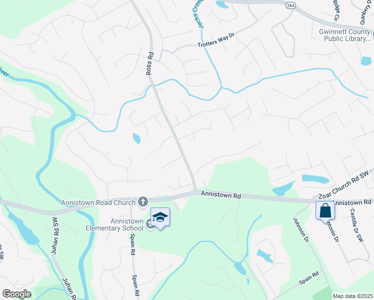 map of restaurants, bars, coffee shops, grocery stores, and more near 3032 Ross Road in Snellville