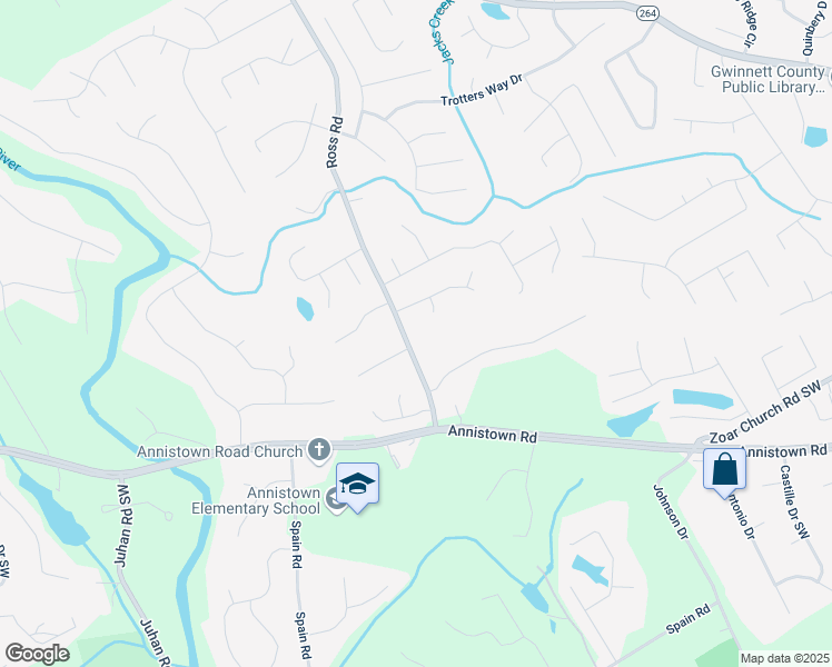 map of restaurants, bars, coffee shops, grocery stores, and more near 3032 Ross Road in Snellville