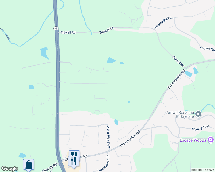 map of restaurants, bars, coffee shops, grocery stores, and more near 430 Pilgrim Lane in Powder Springs