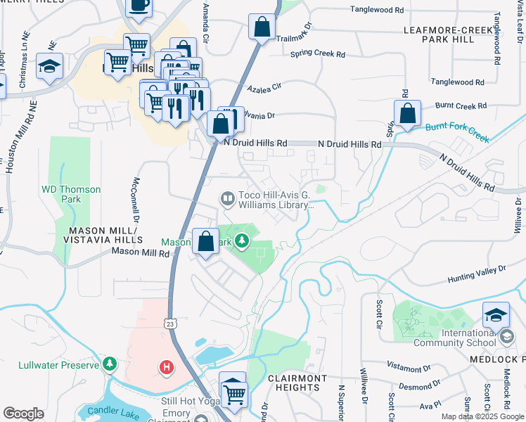 map of restaurants, bars, coffee shops, grocery stores, and more near in Decatur
