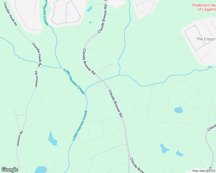 map of restaurants, bars, coffee shops, grocery stores, and more near 3401 Claude Brewer Road in Loganville