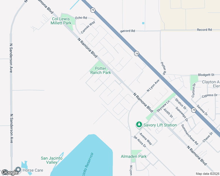 map of restaurants, bars, coffee shops, grocery stores, and more near 1631 Prairie Glen Place in San Jacinto