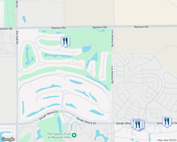map of restaurants, bars, coffee shops, grocery stores, and more near 15 Vía Verde in Rancho Mirage