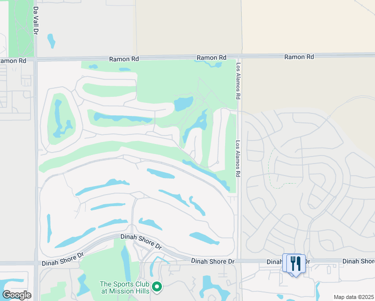 map of restaurants, bars, coffee shops, grocery stores, and more near 6 Vía Verde in Rancho Mirage