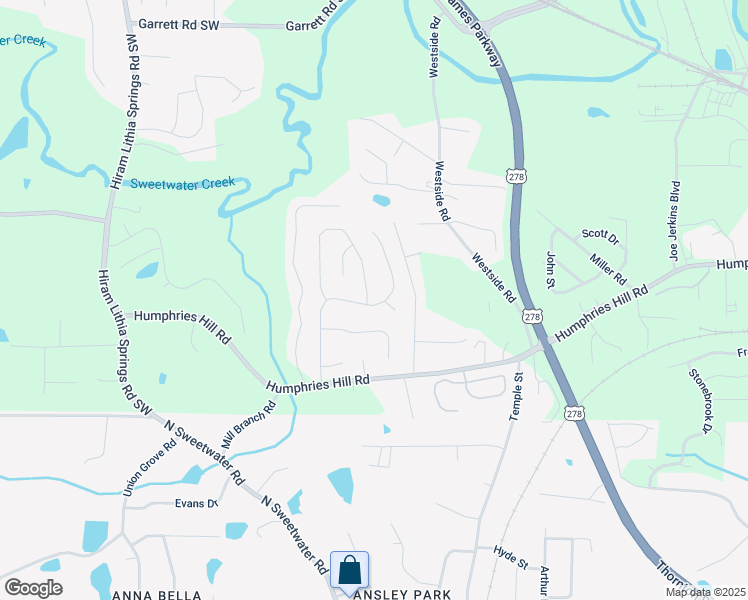 map of restaurants, bars, coffee shops, grocery stores, and more near 5966 Tate Drive in Austell