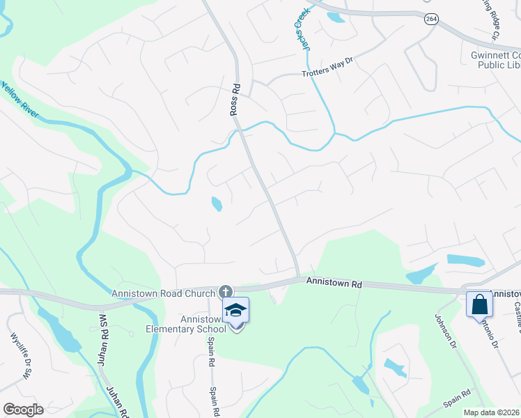 map of restaurants, bars, coffee shops, grocery stores, and more near 4416 Old Country Way Southwest in Snellville