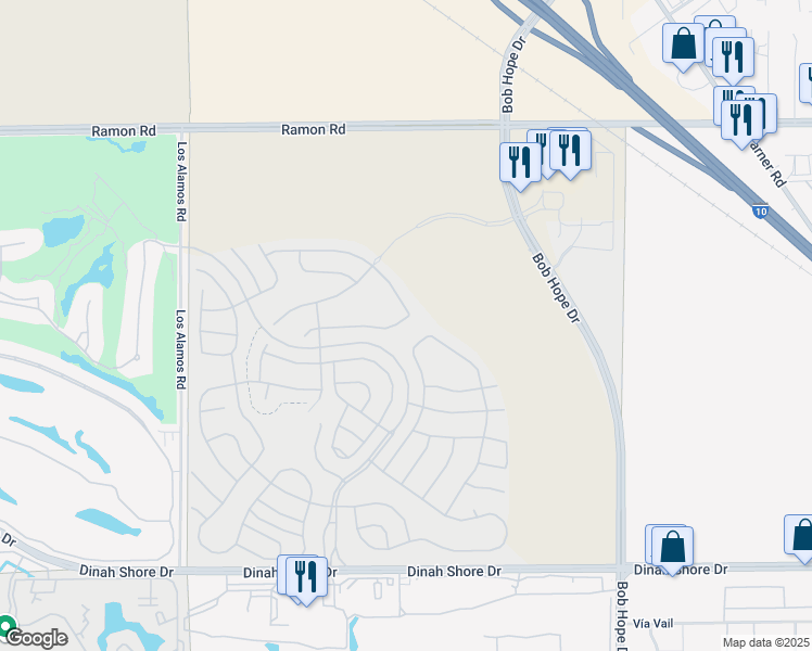 map of restaurants, bars, coffee shops, grocery stores, and more near 80 Zinfandel in Rancho Mirage