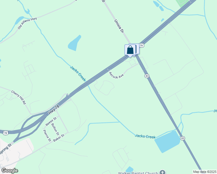 map of restaurants, bars, coffee shops, grocery stores, and more near Georgia 10 in Monroe