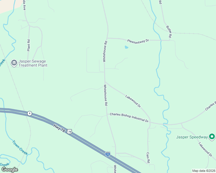 map of restaurants, bars, coffee shops, grocery stores, and more near 1400-1498 Lakewood Drive in Jasper