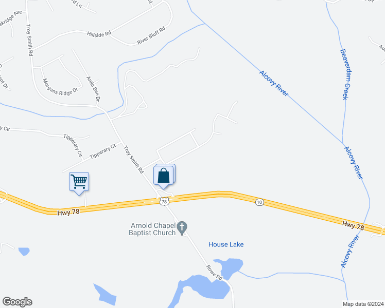 map of restaurants, bars, coffee shops, grocery stores, and more near 332 River Landing Drive in Monroe