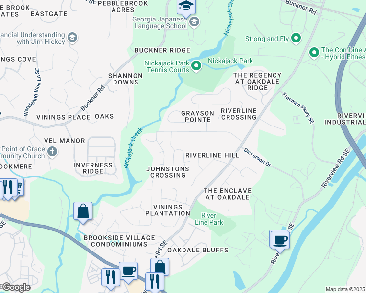 map of restaurants, bars, coffee shops, grocery stores, and more near 5999 Colt Ridge Trail Southeast in Mableton