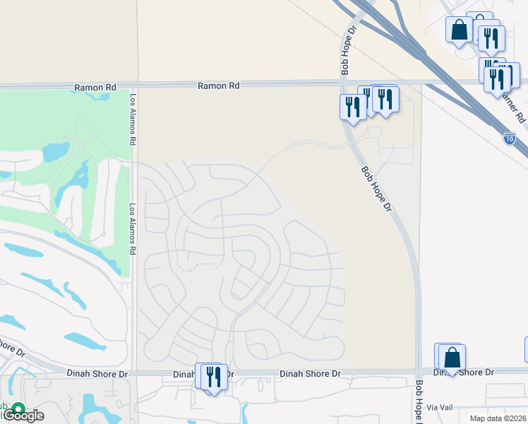 map of restaurants, bars, coffee shops, grocery stores, and more near 87 Zinfandel in Rancho Mirage