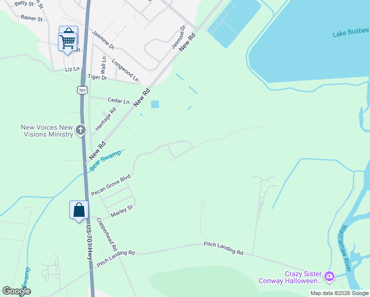 map of restaurants, bars, coffee shops, grocery stores, and more near 1025 Pecan Grove Boulevard in Conway