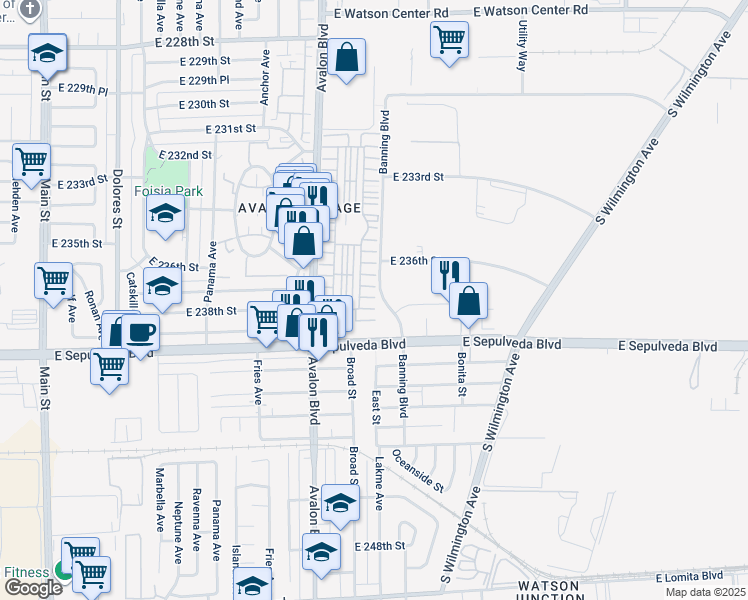 map of restaurants, bars, coffee shops, grocery stores, and more near 11 Hickock Lane in Carson