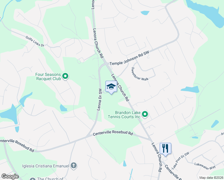 map of restaurants, bars, coffee shops, grocery stores, and more near 3050 Xavier Ray Court in Snellville