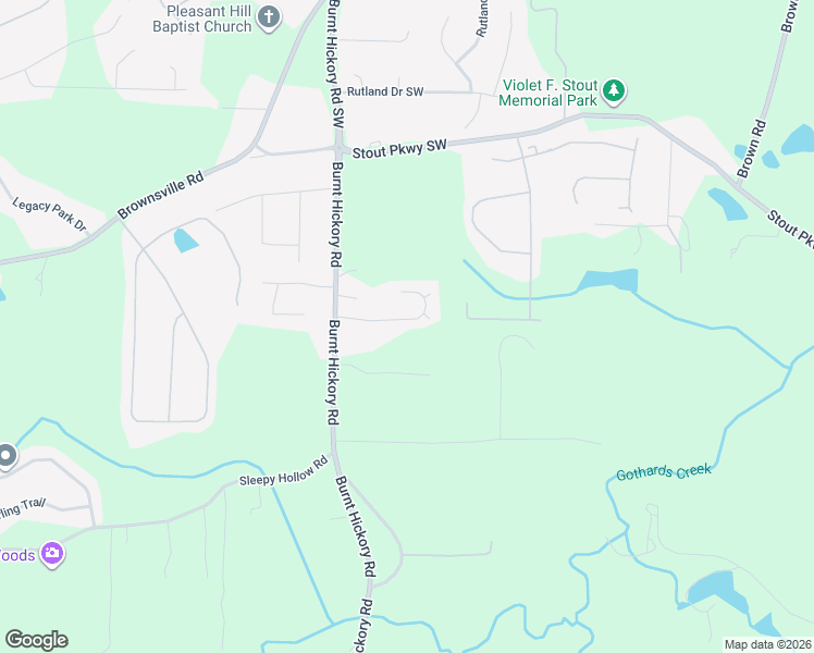 map of restaurants, bars, coffee shops, grocery stores, and more near 5731 Graceland Drive Southwest in Powder Springs