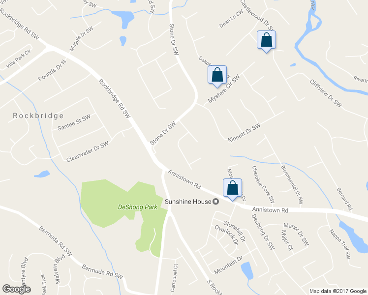 map of restaurants, bars, coffee shops, grocery stores, and more near 2638 Hickory Cove SW in Lilburn