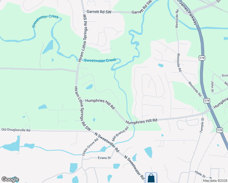 map of restaurants, bars, coffee shops, grocery stores, and more near 3265 Brookfield Drive Southwest in Austell